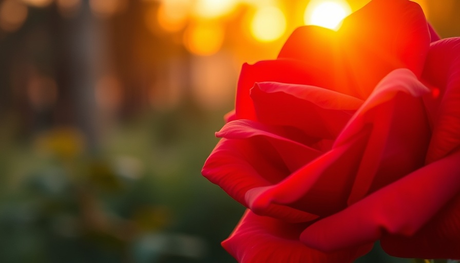 Red rose at sunset highlighting connection importance.