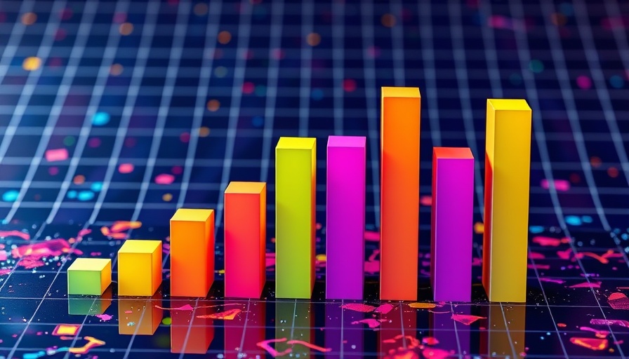 Colorful 3D bar chart symbolizing B2C business growth strategies.