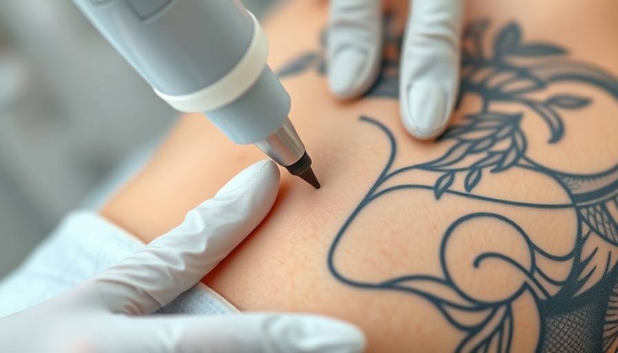 Close-up of tattoo removal in a clinical setting, showcasing trends.