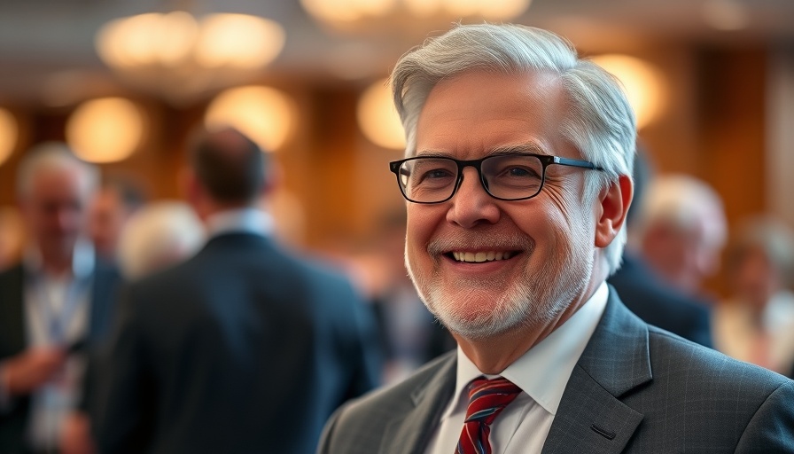 Middle-aged man smiling at an event amid Amazon Cloud Revenue Miss discussion.