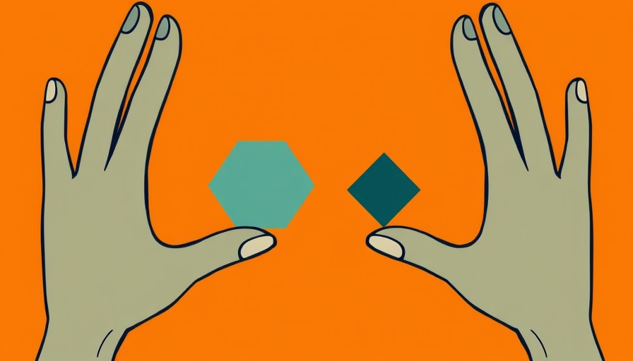 Minimalistic illustration of abstract hands holding shapes, AI chatbot integrations for business