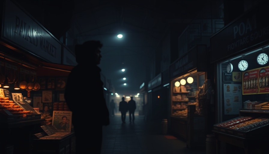 Dimly lit market during European power outage