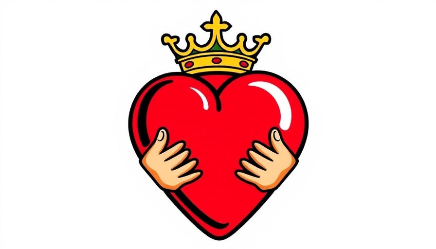 29 Second Rule heart with crown and hands illustration.
