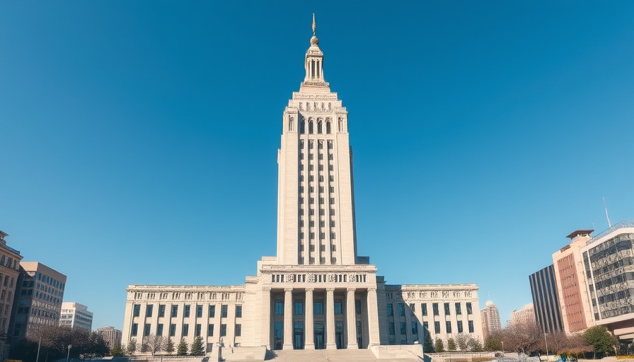 Large government building related to foreign disinformation intel.