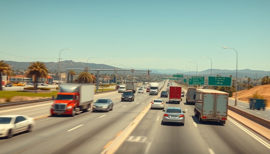 California highway with vehicles in motion, showcasing traffic dynamics.
