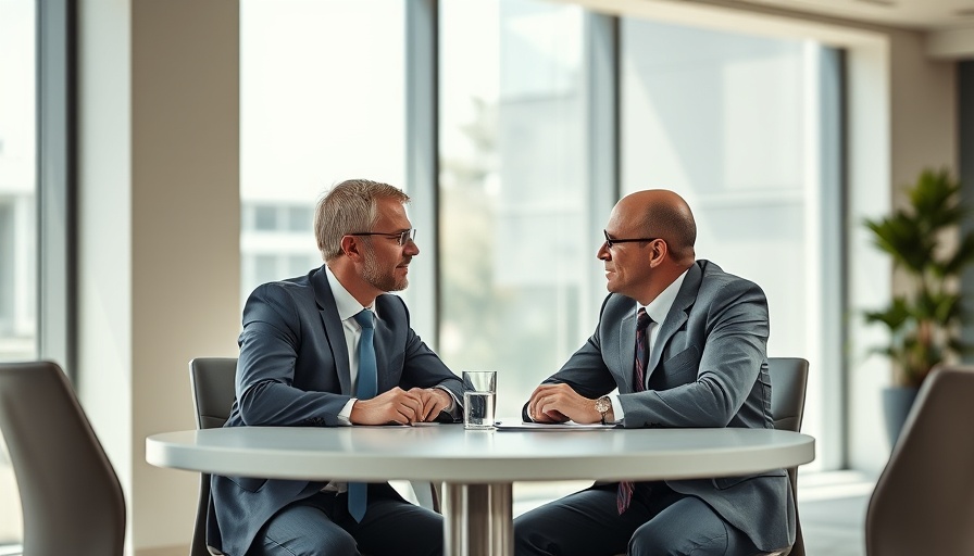 Professionals discussing AI network security solutions at a conference.