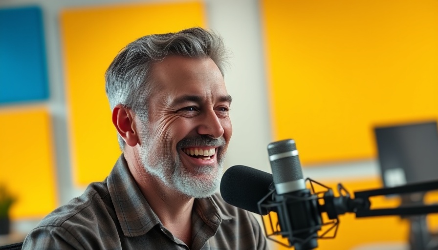 Podcast host in studio discussing AI enhanced web development.