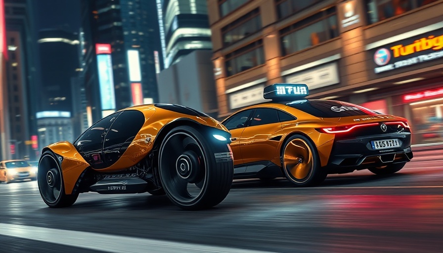 Sleek robotaxi comeback for shared mobility in a vibrant cityscape.