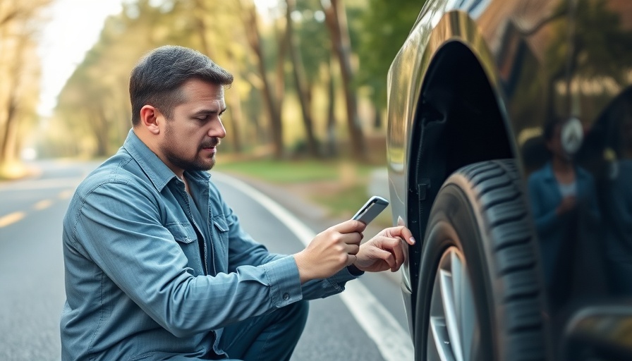 Insurance assessor inspecting car damage, highlighting embedded insurance opportunities.