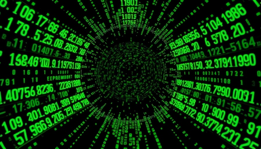 Abstract green matrix code representing data flow, evoking advanced technology.