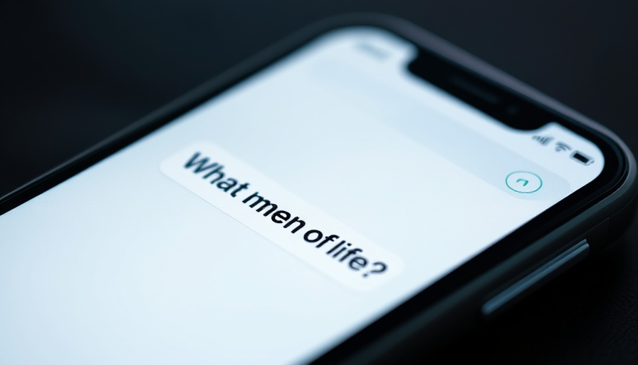 OpenAI chatbot interface on smartphone querying life's meaning.