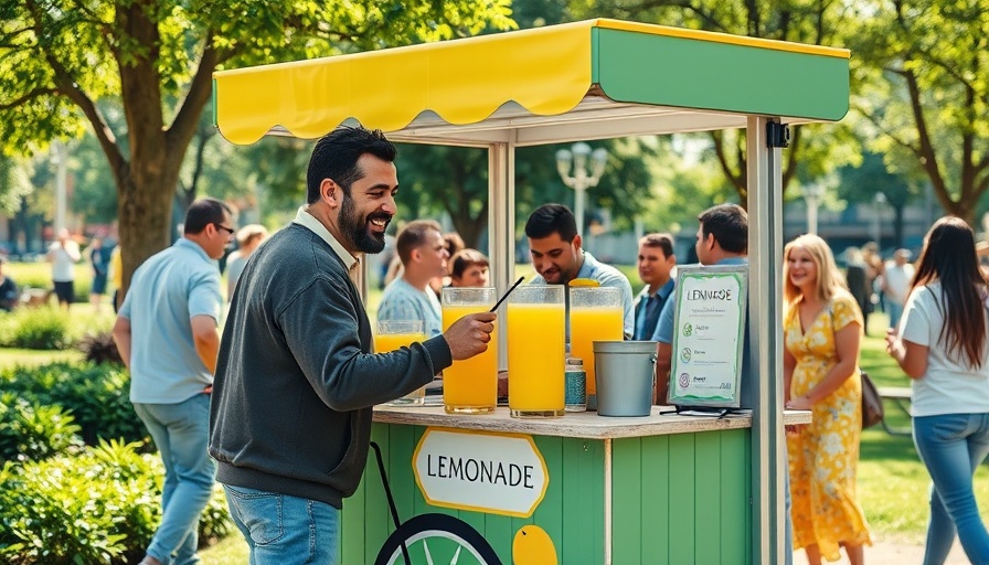 Experiential Marketing Strategies: Man at lemonade stand event.