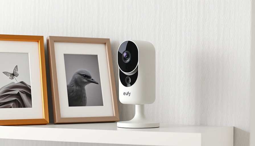 Eufy Security Indoor Cam S350 elegantly placed on a shelf for review.