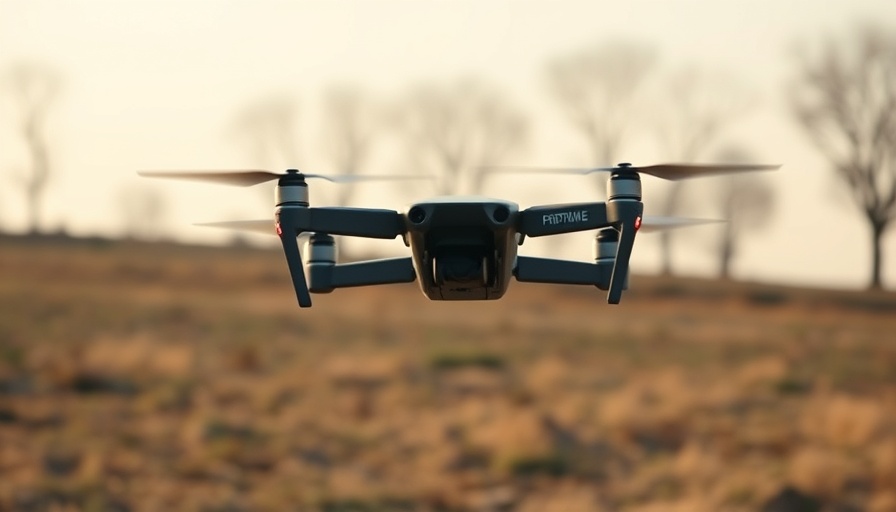Autonomous drone technology in rural field setting.