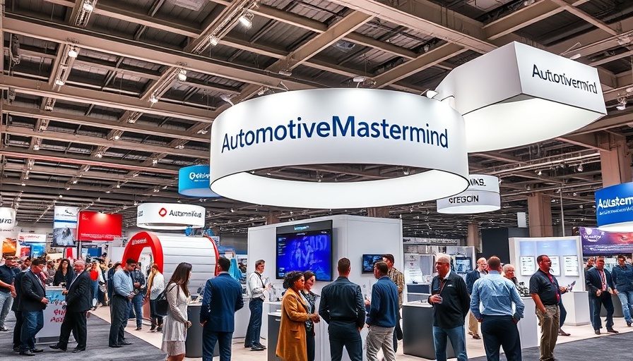 AutomotiveMastermind trade show booth at event.