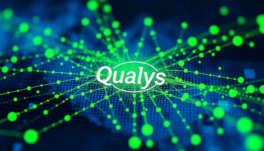 Qualys revenue growth in cybersecurity illustrated with logo on digital network
