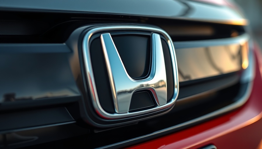 Honda logo close-up, Honda Kelley Blue Book Awards reflection.