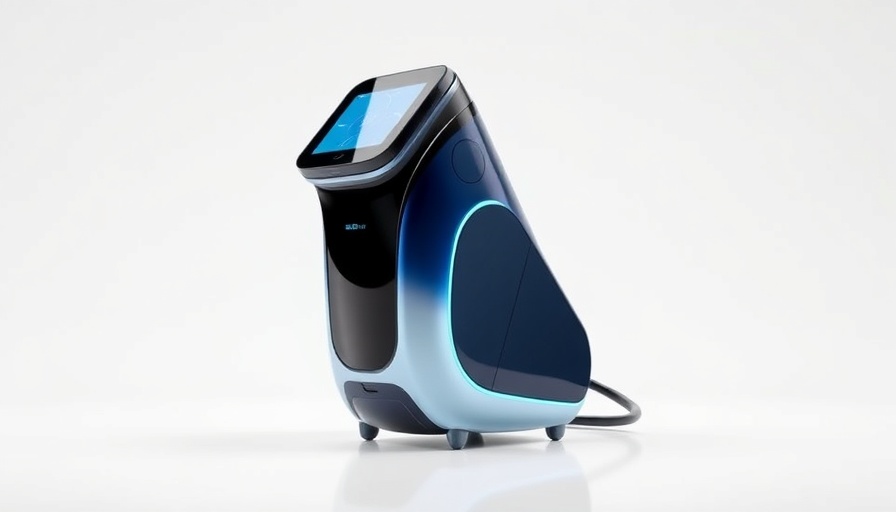 High-tech aesthetic medical device with sleek design in studio.