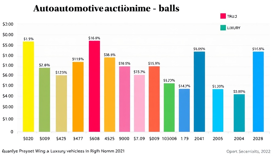 Chart of April automotive auction market trends showing weekly changes in car prices.