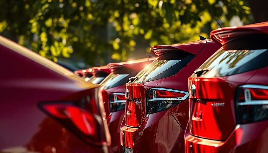 Parked cars with sunlight reflection, Pagaya auto volume context.