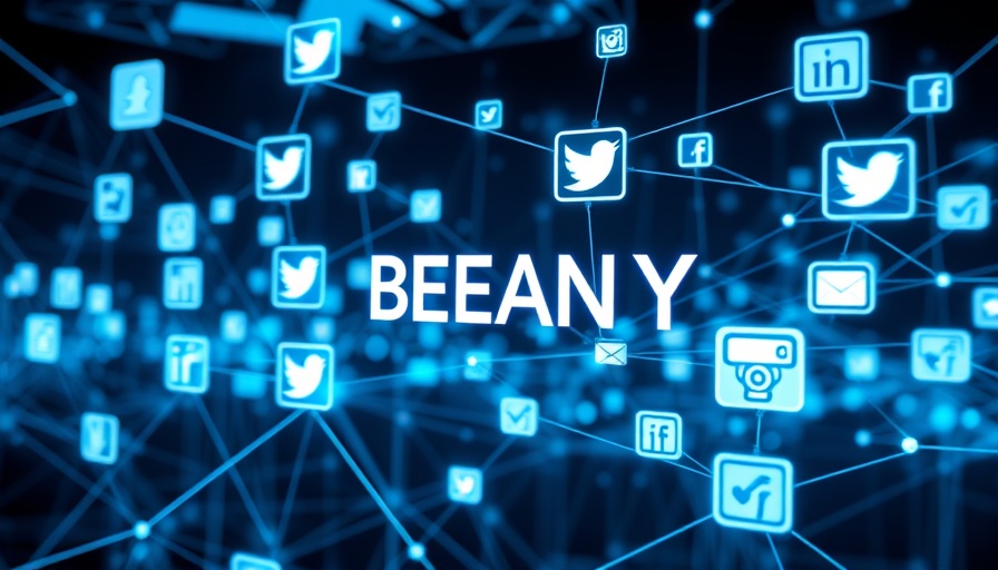 Futuristic digital interface with interconnected social media icons, representing brand safety.