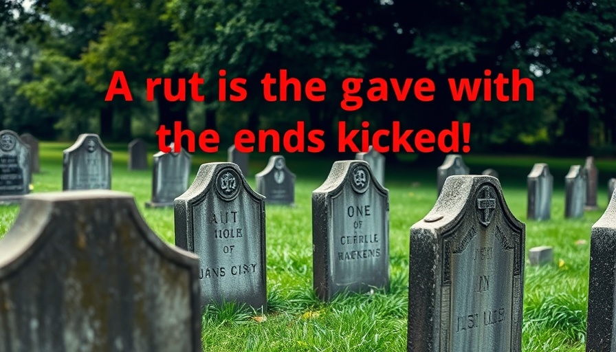 Universal Laws of the Rut concept with graveyard quote overlay.