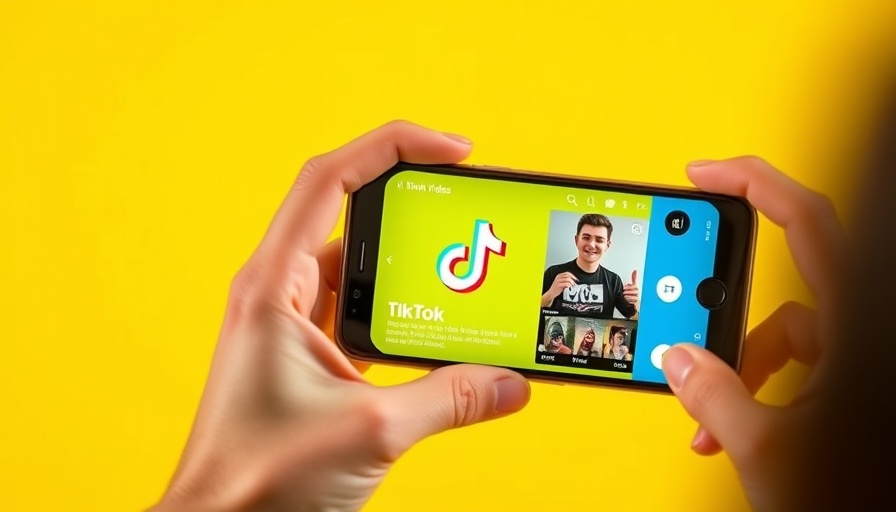 Smartphone showing TikTok videos with a yellow background, related to automotive training online.