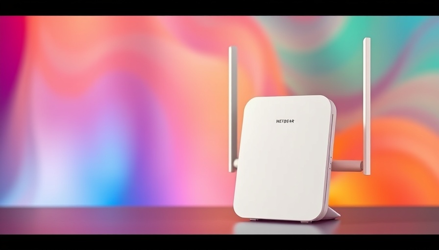 Modern Netgear Orbi 770 router review with vibrant background