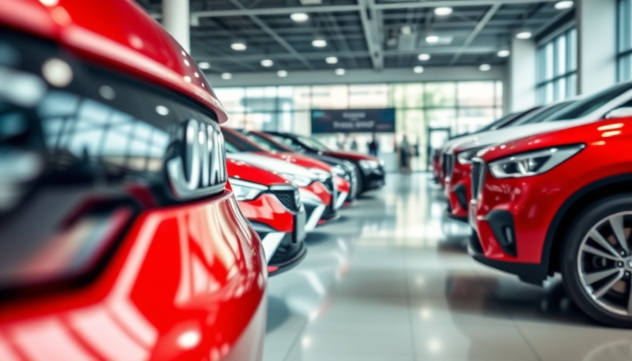 Modern car showroom showcasing light-vehicle sales trends 2025.
