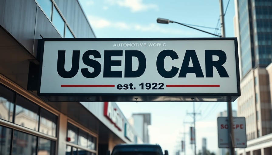Automotive World sign symbolizing used car scams.