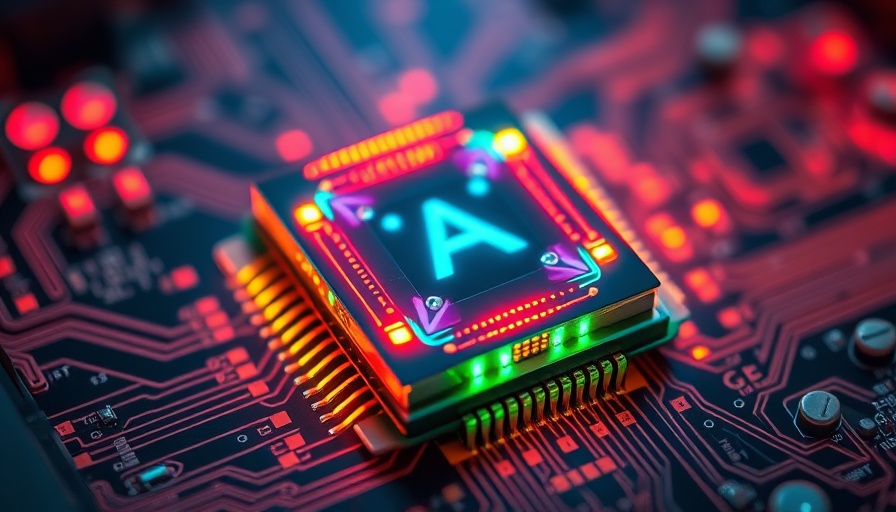 Futuristic AI chip showcasing AI agent frameworks for business transformation.