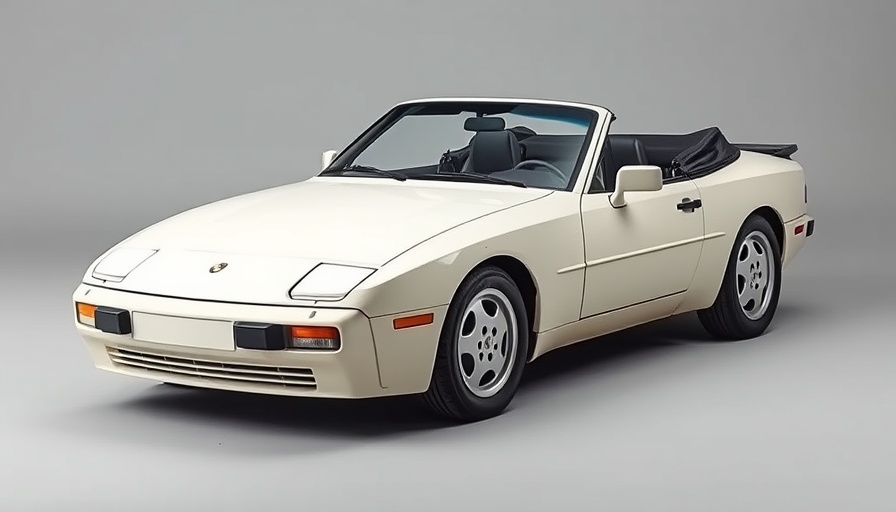 Classic ivory 1990 Porsche 944 S2 Cabriolet studio view