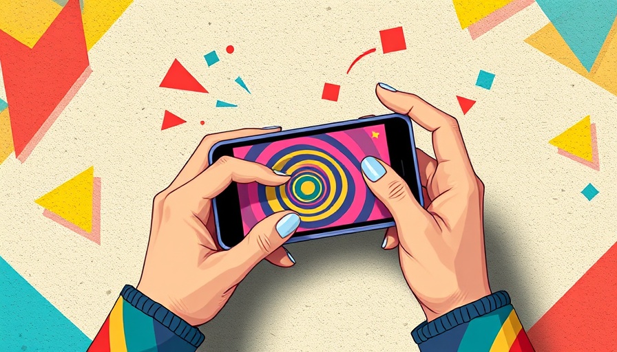 Digital illustration of paid social media marketing strategies with hands and smartphone.