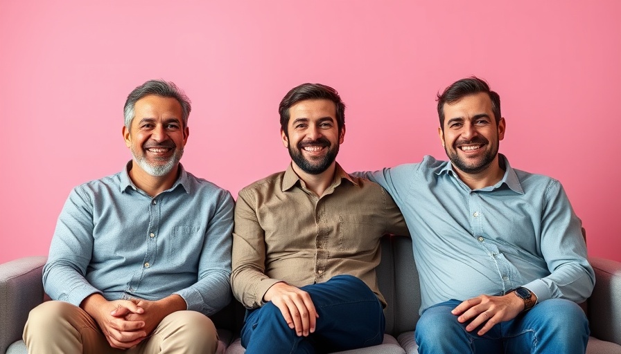 Group of three men smiling on a couch with a pink background, AI21 Labs funding