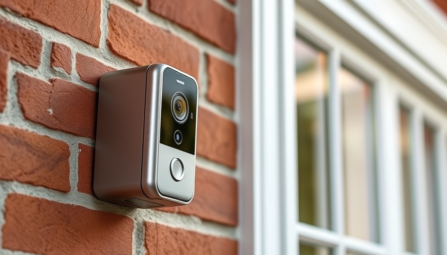 Sleek video doorbell without subscription, mounted on brick.