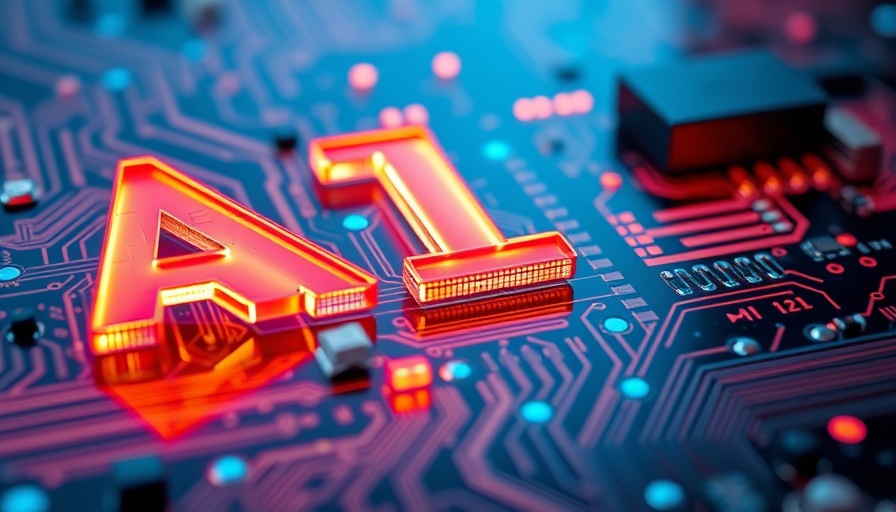 Futuristic circuit board with AI letters, Cache-Enhanced Retrieval-Augmented Generation concept.