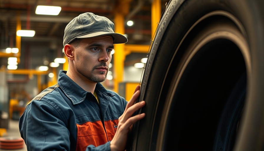 Factory worker inspecting tire, illustrating auto supplier margins decline.