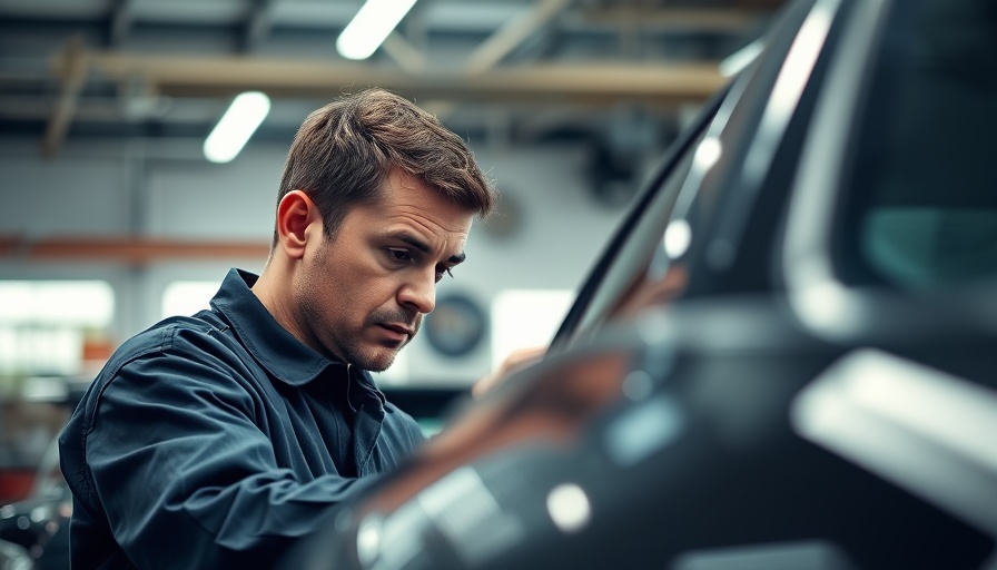 Mechanic examining car in garage for end-to-end recall automation platform.