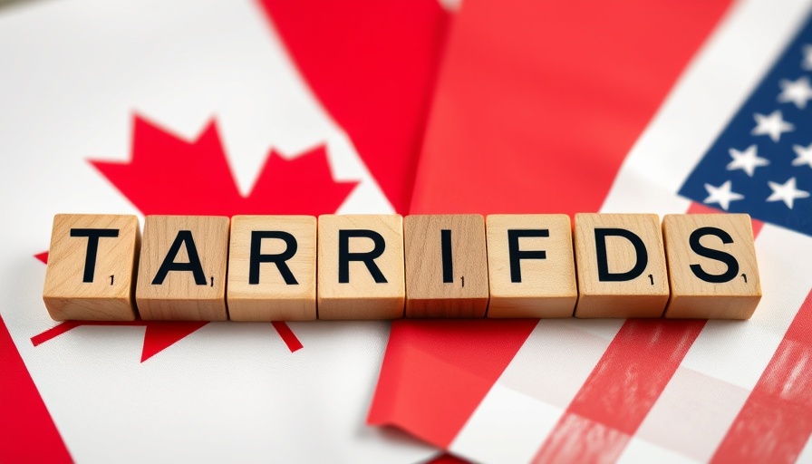 Tariffs concept with Canada and US flags, impacting car sales