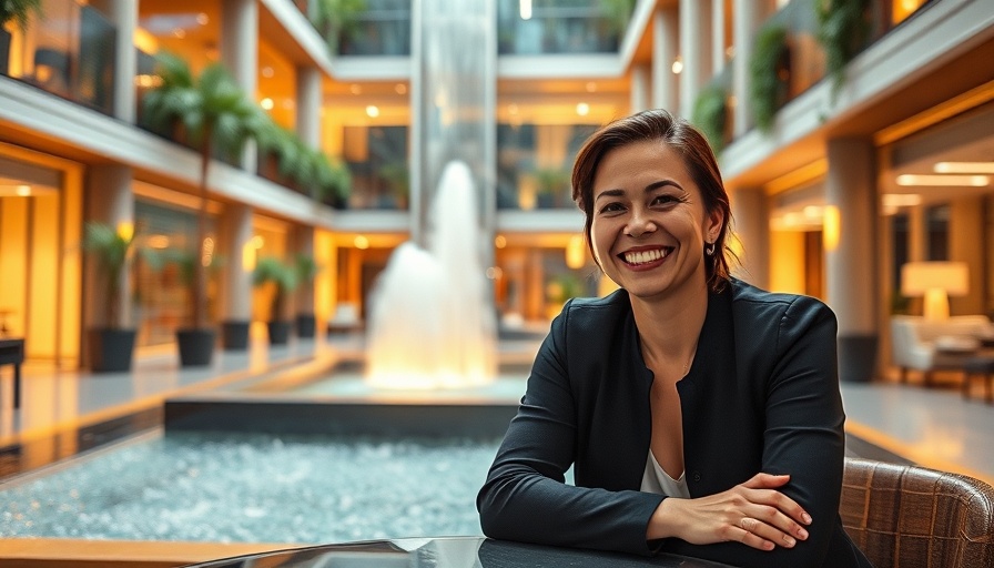 Modern indoor space with a smiling woman, automotive technology trends.