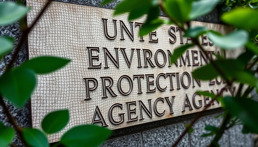Close-up of EPA sign, tree leaves in foreground. EPA IRIS Program chemical safety