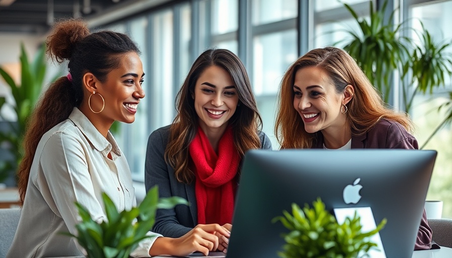 Upskilling in the AI Era: Professionals collaborating in a modern office.