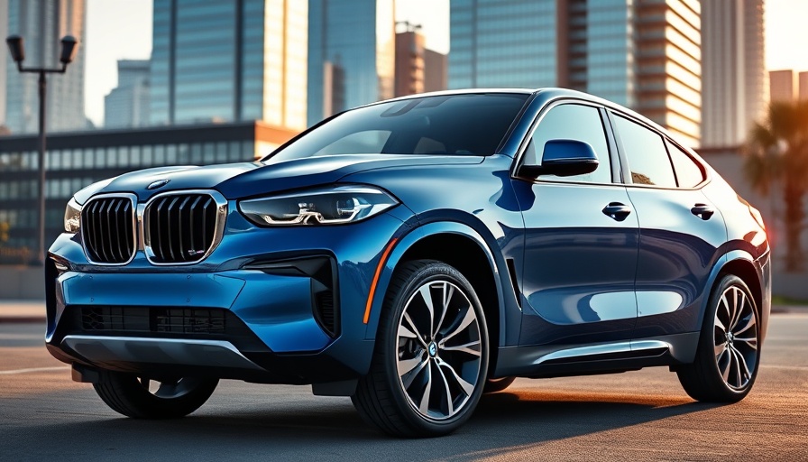 Sleek 2026 BMW iX parked in city backdrop