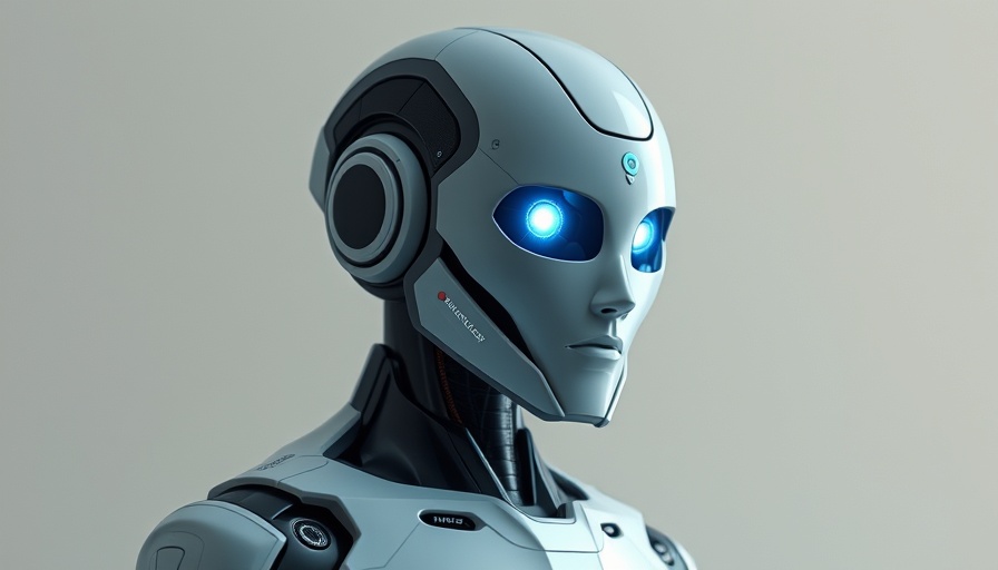 Futuristic humanoid robot with glowing eyes for Adobe Customer Journey Analytics Specialization.