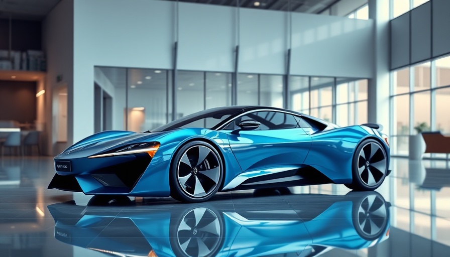 De Tomaso P72 sleek futuristic sports car in modern showroom