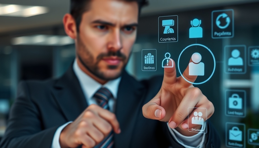 Digital transparency concept with businessman pointing at virtual icons