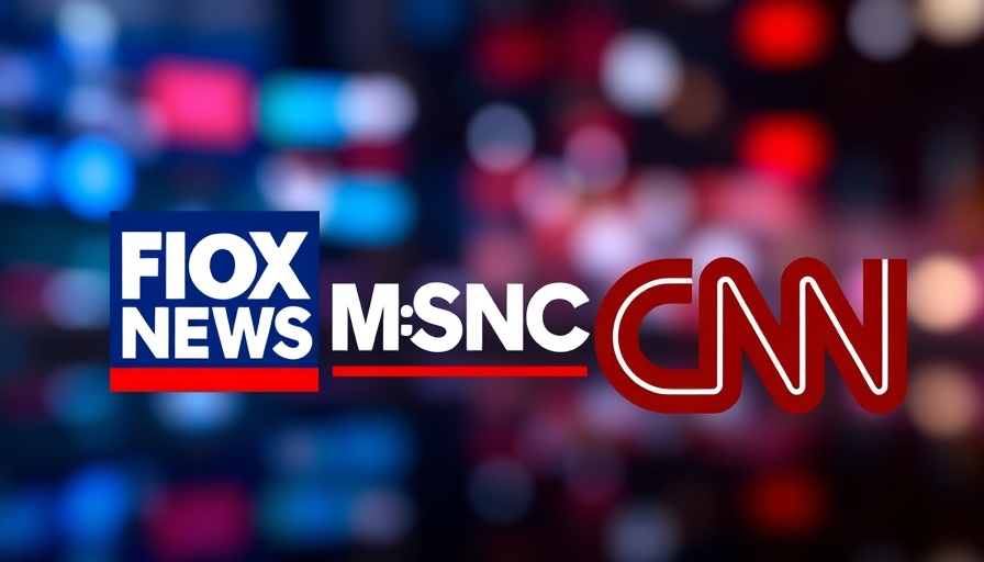 Cable News Ratings Trends graphic with logos of major news networks.