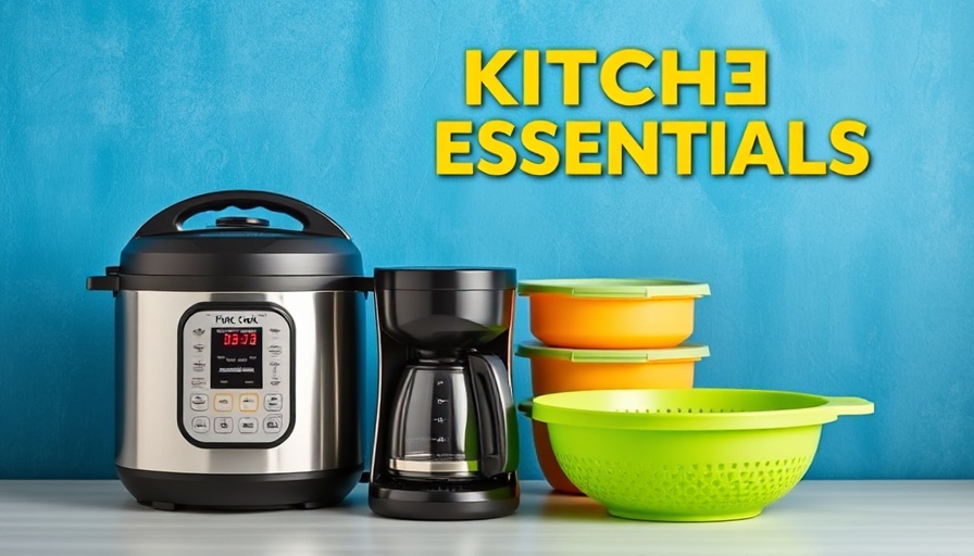 Best Kitchen Essentials for RVs in 2025: Multicooker, coffee maker, storage, colander.