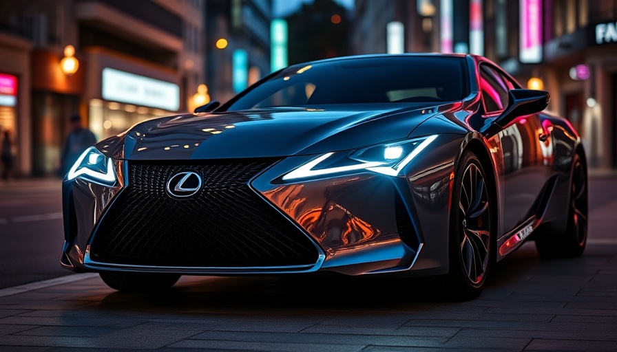 2026 Lexus RZ power boost in urban setting with lights.