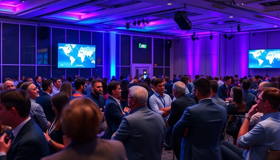 Corporate conference on Brand Growth Strategies 2025 with attendees.